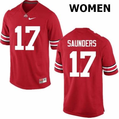 NCAA Ohio State Buckeyes Women's #17 C.J. Saunders Red Nike Football College Jersey MIM5445ZU